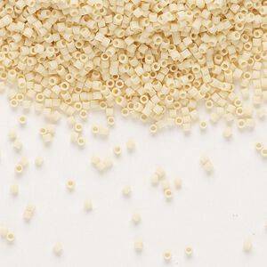 Seed bead, Delica&reg;, glass, pkg/250g, #15 round, opaque matte pear (DBS-1581).