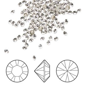 Chaton 144pk crystal foil back, Crystal Passions&reg; 2mm round PP18 1028