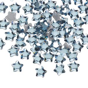 Flat back 360pk aquamarine foil back, Swarovski&reg; hotfix 6mm star flower 2754