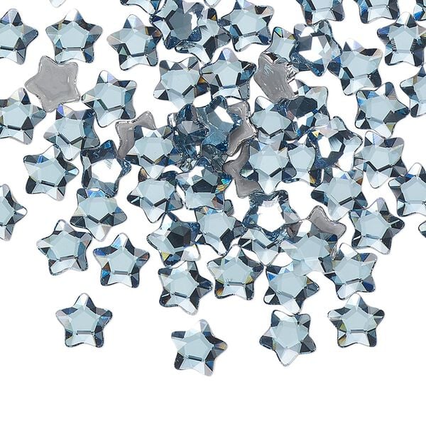 Flat back 360pk aquamarine foil back, Swarovski&reg; hotfix 6mm star flower 2754 image number 0
