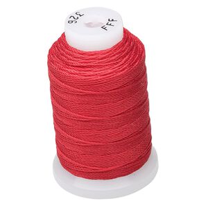 Thread, Purely Silk&trade;, red, size FFF. Sold per 92-yard spool.