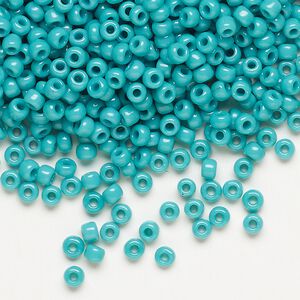 Seed bead, Dyna-Mites&trade;, glass, opaque turquoise blue, #8 round. Sold per 1/2 kilogram pkg.