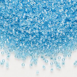 Seed bead, Delica&reg;, glass, pkg/250g, #11 round, translucent luster ocean blue (DB-1229).