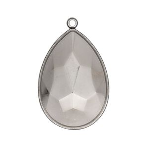 Focal, Almost Instant Jewelry&reg;, gunmetal-plated brass, 32x22.5mm pear with 30x20mm pear setting. Sold per pkg of 2.