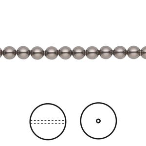 Pearl 500pk brown, Swarovski&reg; 4mm round 5810