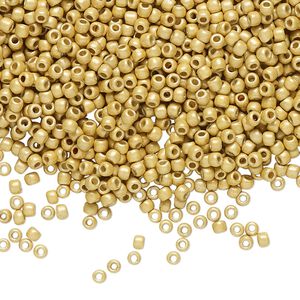 Seed bead, TOHO BEADS&reg;, glass, pkg/250g, #11 round, opaque matte galvanized PermaFinish starlight (TR-11-PF557F).