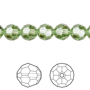 Bead 12pk peridot, Crystal Passions&reg; Regenerated 8mm round 5000