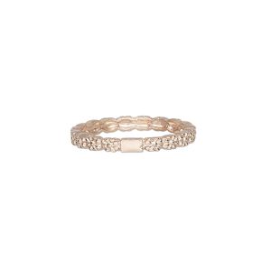 Ring, Create Compliments&reg;, rose gold-plated sterling silver, clear, 1.5mm wide flower, size 7. Sold individually.