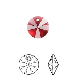 Drop 12pk scarlet, Crystal Passions&reg; 12mm pendant mini disk 6428