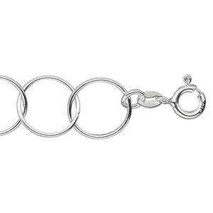 Chain 1pkg1 sterling silver cable, 13mm round / springring clasp, 18 inch