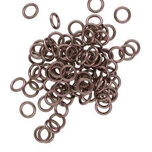 Jump ring 1pkg100 aluminum, 5mm round, 20 gauge / 3.4mm inside diameter / bronze