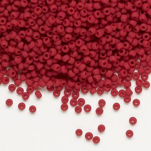 Seed bead, Dyna-Mites&trade;, glass, pkg/1/2kg, #11 round, opaque matte brick red, (736MA 11/0 RR).