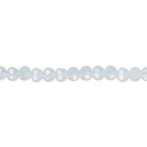 Bead 1pk 32 facets translucent clear frosted, Celestial Crystal&reg; 4mm round 15.5-16 inch