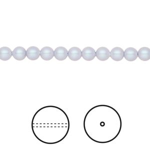 Pearl 100pk iridescent dreamy blue, Crystal Passions&reg; 4mm round 5810