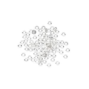 Bead 1pkg100 silver-finished, 2x1mm micro rondelle, brass