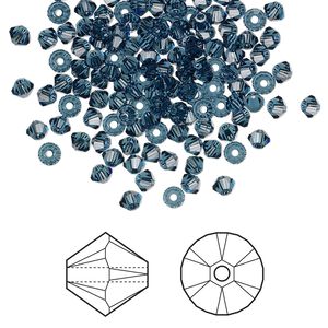Bead 48pk Montana, Crystal Passions&reg; 3mm bicone 5328