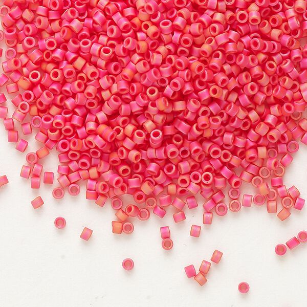 Seed bead, Delica&reg;, glass, pkg/50g, #11 round, opaque matte rainbow coral (DB-0873). image number 0
