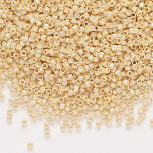 Seed bead, Delica&reg;, glass, pkg/50g, #11 round, opaque rainbow pear (DB-1571).