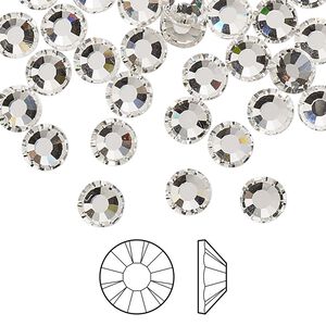Flat back 24pk crystal foil back, Preciosa MAXIMA Czech crystal rhinestone 6.32-6.5mm chaton rose round SS30
