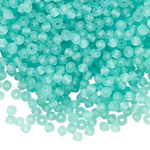 Bead 1440pk Caribbean Sea matte, Preciosa Czech crystal 3mm bicone