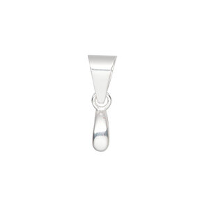 Bail, ice-pick, sterling silver, 21x6mm 4.5mm grip length. Sold individually.