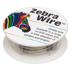 Wire, Zebra Wire&trade;, tinned copper, silver color, round, 22 gauge. Sold per 15-yard spool.