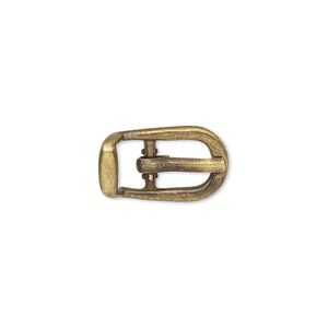 Clasp buckle 1pkg4 "pewter" (zinc alloy), 18x11mm, antique brass finish 1-strand