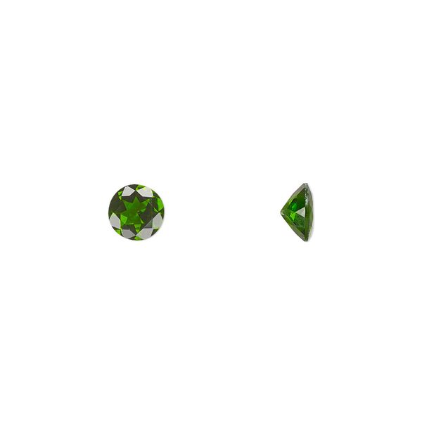 Chrome diopside 1pkg1, hand-cut faceted round gem natural 6mm image number 0