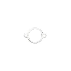 Link, silver-plated brass, 10mm open round. Sold per pkg of 20.