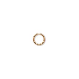 Jump ring 1pkg1000 gold-plated, 7mm round, 18 gauge / 5.1mm inside diameter / brass