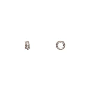 Bead 1pkg12 sterling silver, 4x2mm rondelle, antiqued Hill Tribes