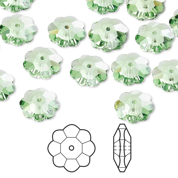Margarita flower 288pk peridot, Swarovski&reg; 10x3.5mm 3700 image number 0