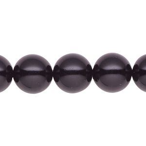 Pearl 1pk black, Celestial Crystal&reg; 12mm round 15.5-16 inch