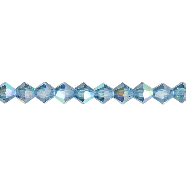 Bead 1pkg144 Malibu blue AB, Preciosa Czech crystal, 5mm bicone image number 0