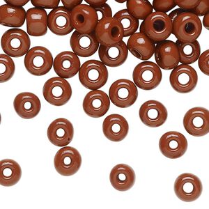 Seed bead glass 1pk #2 round, 50 gram opaque brown