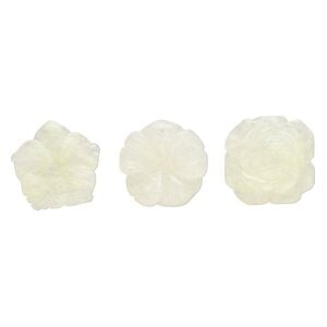 Focal mix, glass, translucent neon yellow, 35x30mm-35x35mm top-drilled carved speckled flower. Sold per pkg of 3.