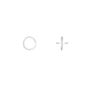 Jump ring 1pkg50 sterling silver, 7mm round / square wire, 22 gauge / 5.6mm inside diameter