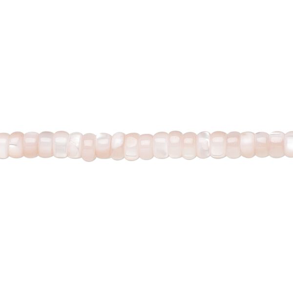 Mother-of-pearl shell 1pkg1, heishi bead 15.5 to 16 inch light pink 3x2mm image number 0
