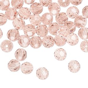 Bead 144pk light rose, Preciosa Czech crystal 6mm round