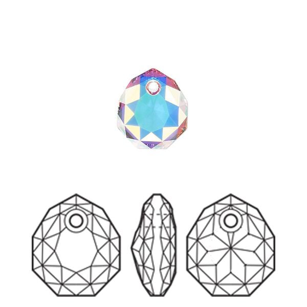 Drop 48pk crystal AB, Swarovski&reg; 11.5x10mm pendant majestic 6436 image number 0