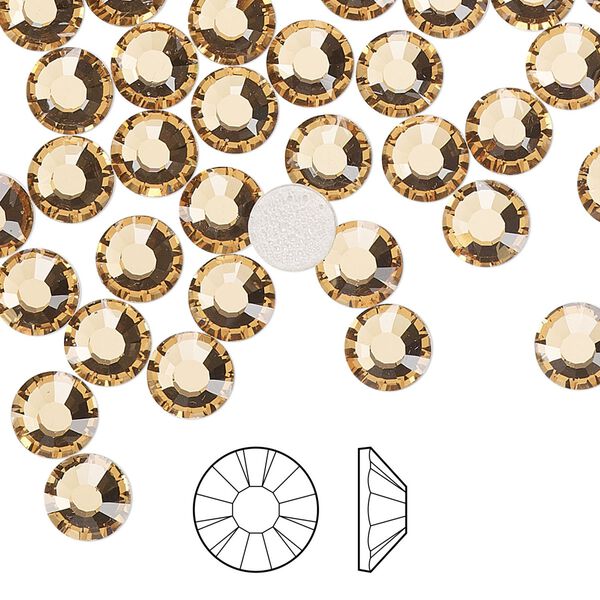 Flat back 288pk light Colorado topaz foil back, Preciosa MAXIMA Czech crystal hotfix rhinestone 6.3-6.5mm chaton rose round SS30 image number 0