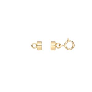 Clasp magnetic converter 1pkg1 14Kt gold-filled, 13x5mm / 5mm springring / soldered loop, 1-strand