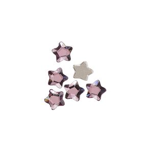 Flat back 6pk iris foil back, Crystal Passions&reg; 6mm star flower 3754