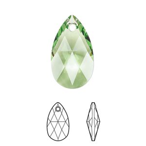 Drop 96pk peridot, Swarovski&reg; ReCreated&trade; 22x13mm pendant pear 6106