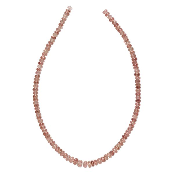 Strawberry quartz 1pkg1, hand-cut rondelle bead natural 15.5-16 inch graduated 5x3mm-8x5mm image number 0
