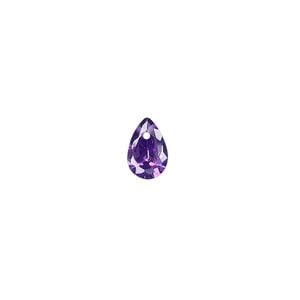 Drop, cubic zirconia, amethyst purple, 9x6mm hand-faceted teardrop, Mohs hardness 8-1/2. Sold per pkg of 6.