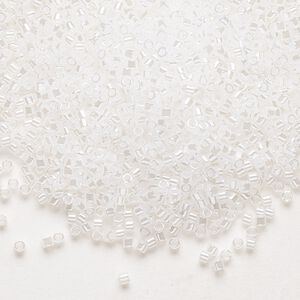Seed bead, Delica&reg;, glass, pkg/50g, #11 round, translucent luster opal (DB-0231).