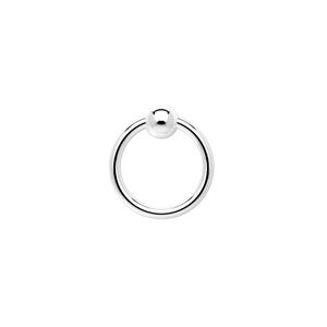 Jump ring 1pkg2 sterling silver, 14mm round / 4mm ball, 15 gauge / 10.8mm inside diameter