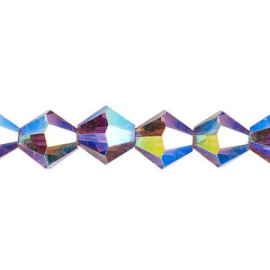 Bead 1pk translucent amethyst purple AB, Celestial Crystal&reg; 10mm bicone 8 inch