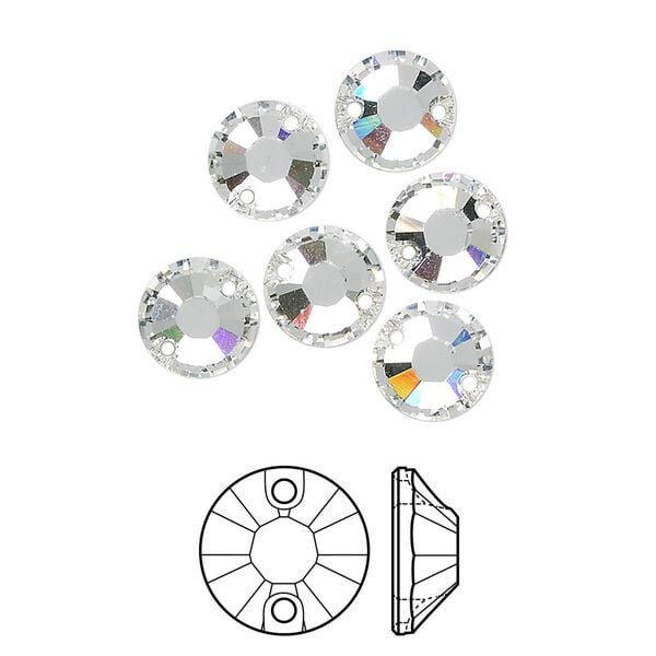 Sew-on 6pk crystal foil back, Crystal Passions&reg; 8mm flatback 3204 image number 0